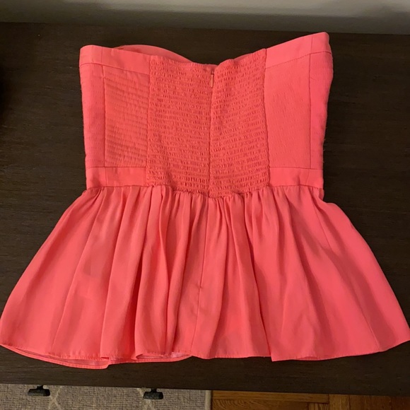 Pink Strapless Silk Bustier Top - Picture 2 of 6